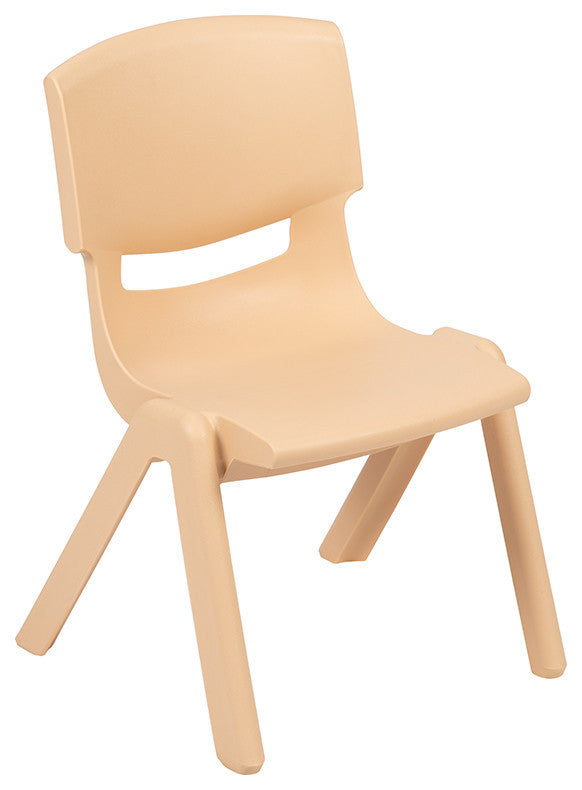 33" Round Plastic Height Adjustable Table Set With 4 Chairs, Natural