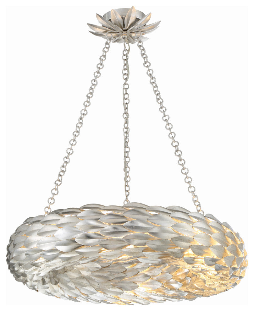 CRYSTORAMA Broche 6 Light Antique Silver Pendant