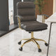 LeisureMod Regina Modern Leather Adjustable Conference Chair, Titanium Gray