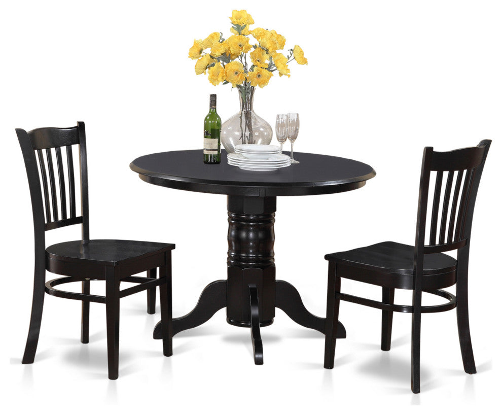 3 Pc Small Kitchen Table Set -Round Table And 2 Kitchen Chairs