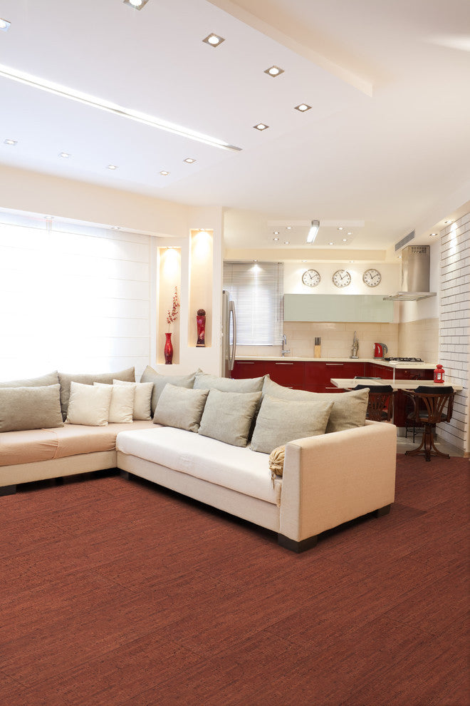 Assortment Engineered Cork Planks Flooring, Titan Brown