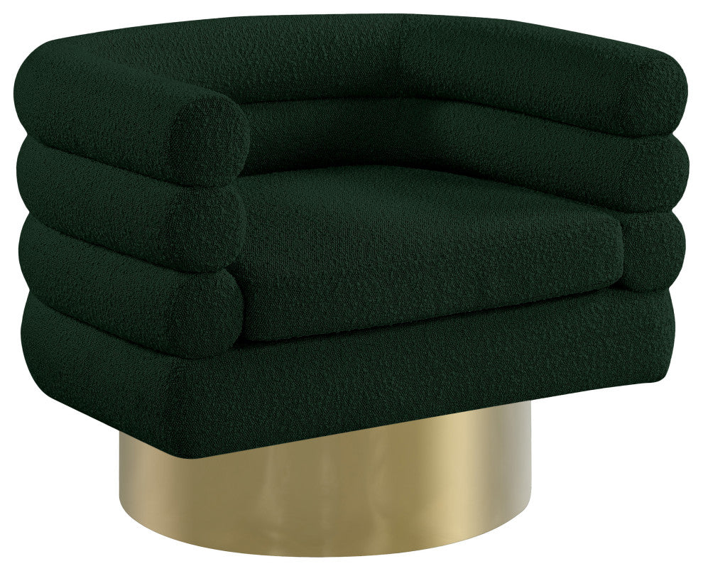 Tessa Boucle Fabric Upholstered Accent Chair, Green