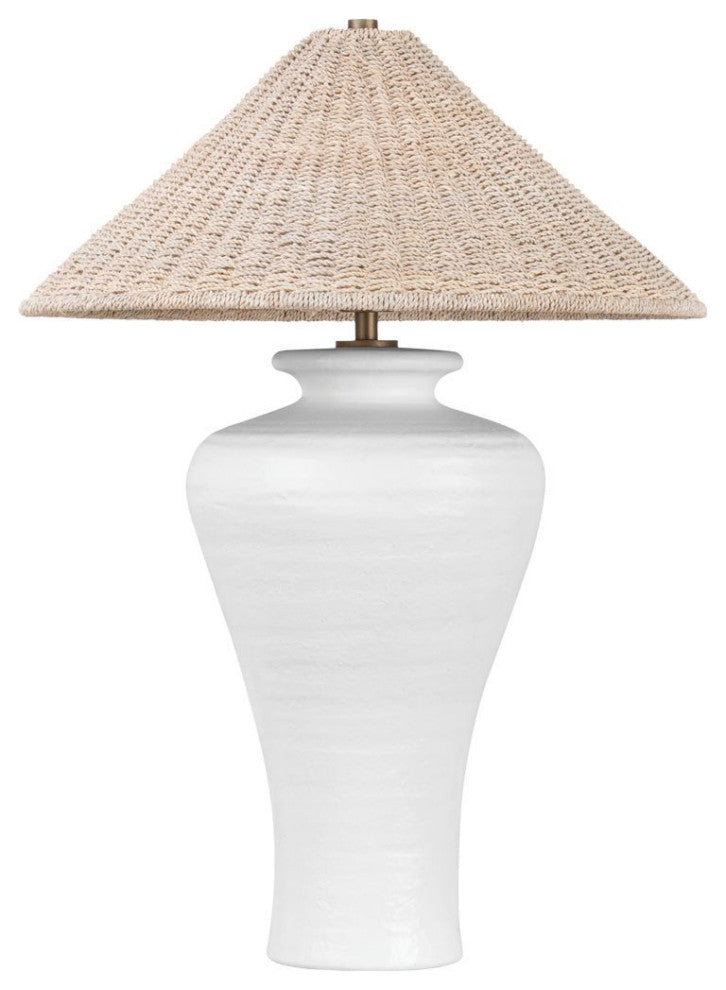 Pezante Table Lamp, Patina Brass/Ceramic Loft White