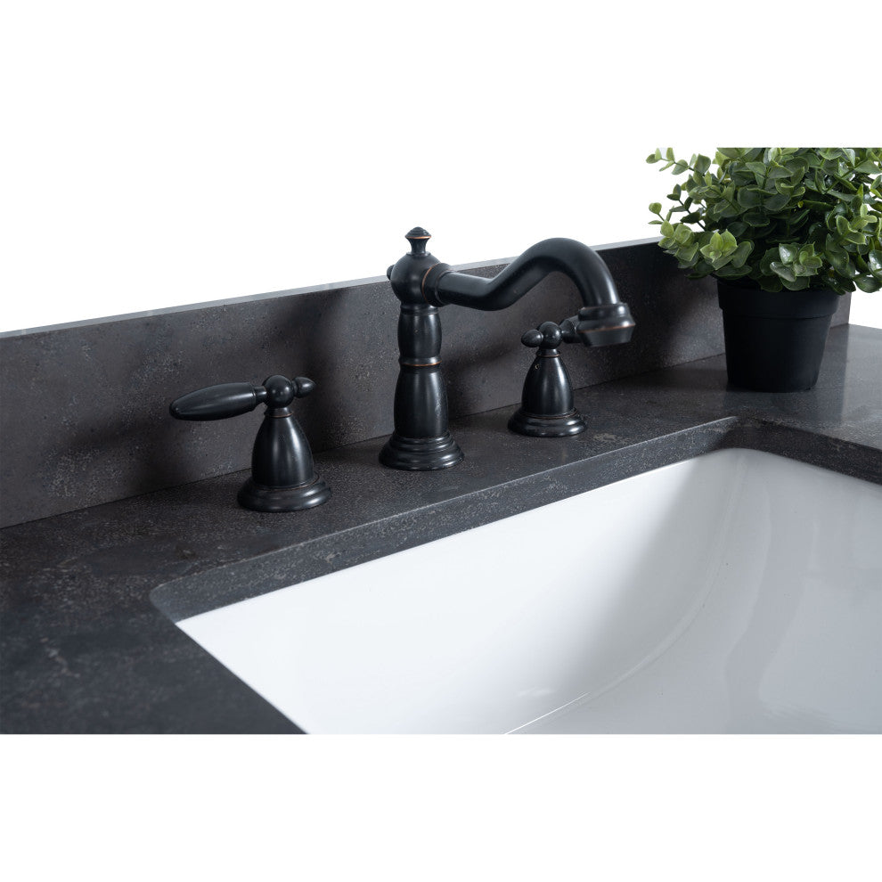 Vanity Art Bathroom Vanity With Sink, Tan, 48" Single, Black Limestone Top