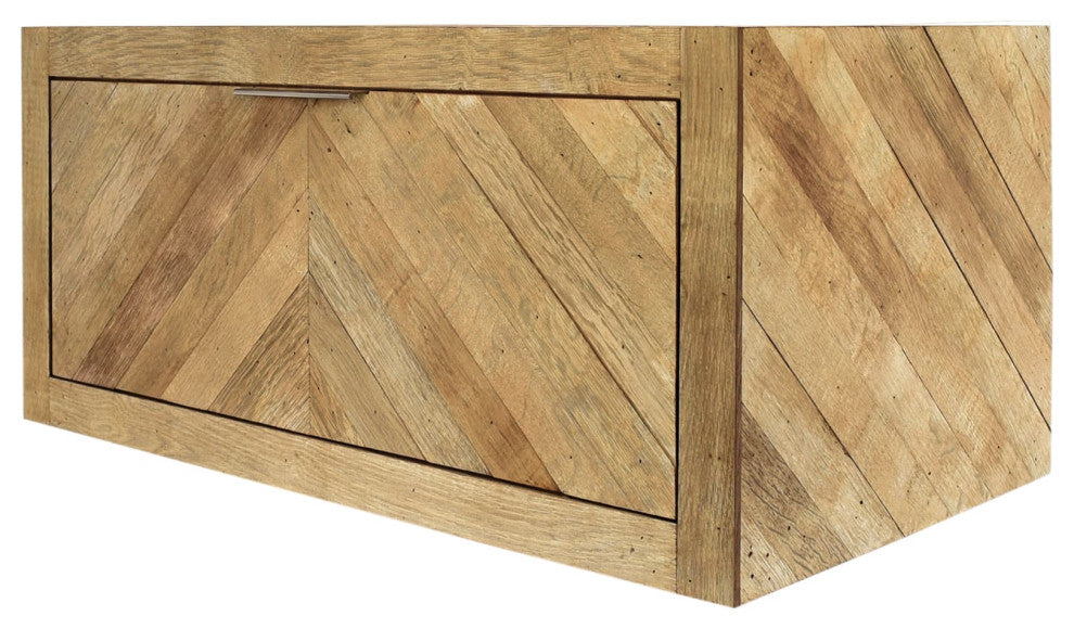 Vintner's Floating Bathroom Vanity with Drawer, Chardonnay
