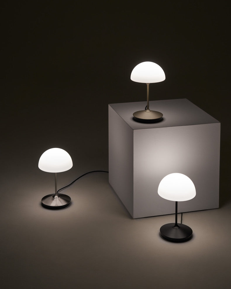 Pensee LED Table Lamp, Matt Opal Glass/ Champagne Gold