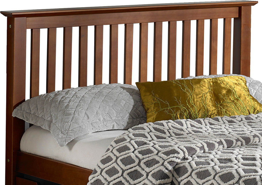 Barcelona Full Bed With Storage Drawers, Chestnut