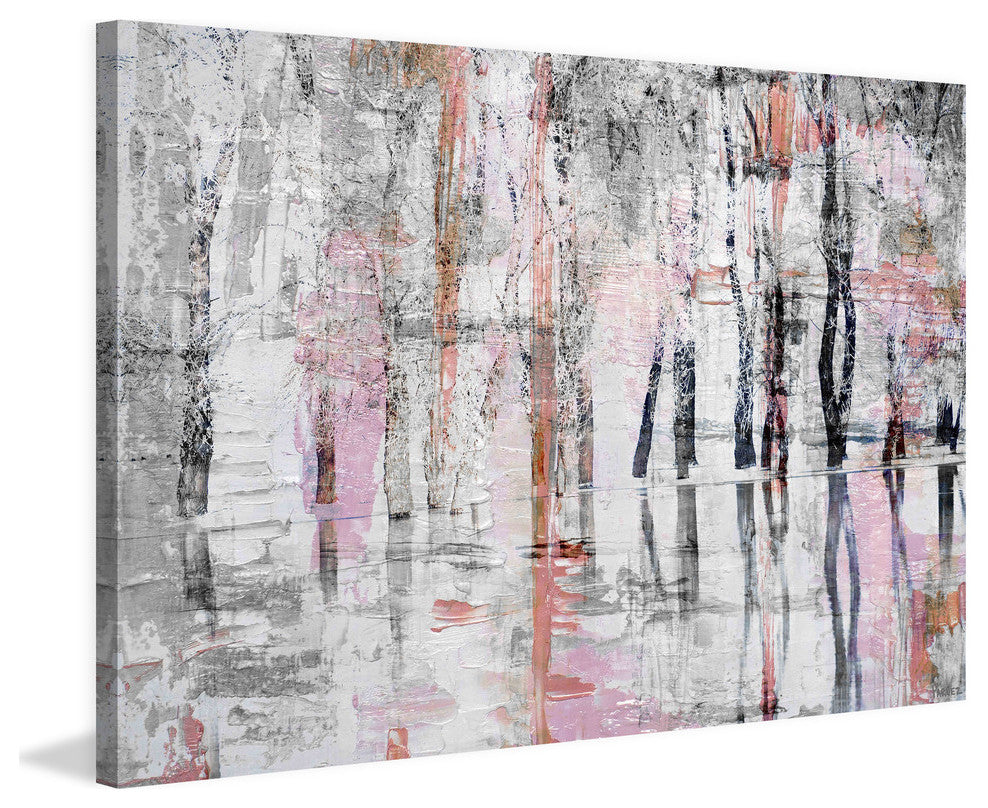"Pink Haze" Painting Print on Wrapped Canvas, 45"x30"