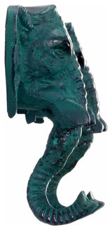 Double Elephant Wall Hook in Green Distressed Finish