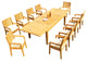 11-Piece Outdoor Teak Dining Set: 122" Rectangle Table, 10 Maldives Arm Chairs