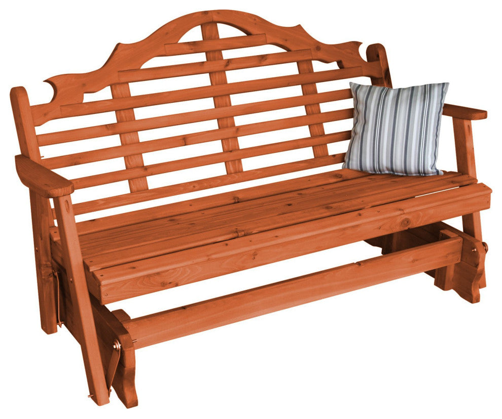 Pine Marlboro Glider, Redwood Stain, 4 Foot