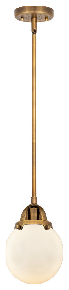 Beacon Mini Pendant, Brushed Brass, Matte White, Matte White
