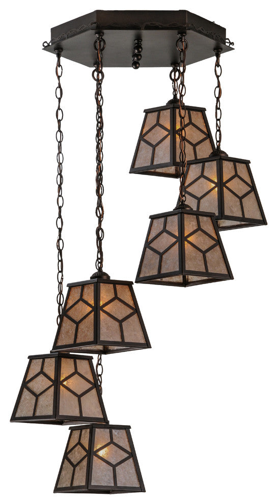 27W Diamond Craftsman 6 LT Cascading Pendant