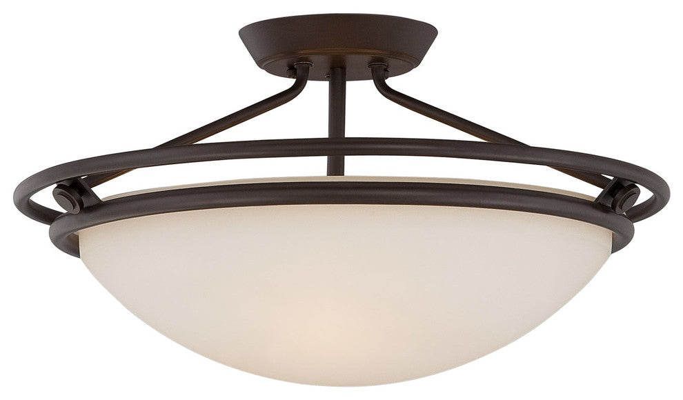 Quoizel QF1202SWT Three Light Semi-Flush Mount Ashland Western Bronze