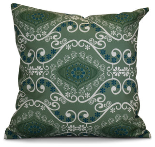 Illuminate Geometric Print Pillow, Green, 20"x20"