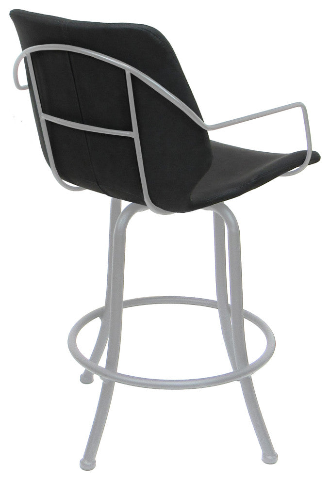 Swivel Metal Counter 26" 30" or 34" Bar Stool - Asheville, Grey - White, 34"