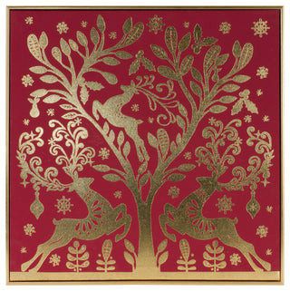 Framed Holiday Deer Print 15.5"