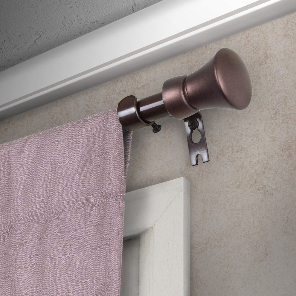 Reagan 5/8" Curtain Rod Cocoa, 18-28"