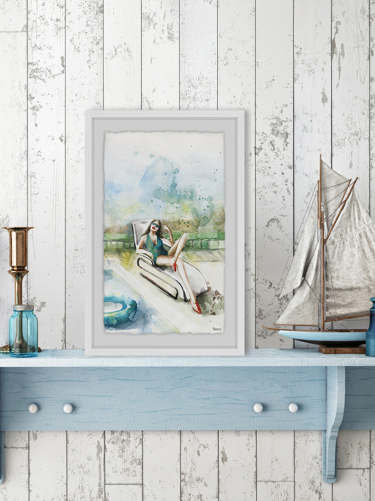 "Chillin' and Sun Bathin'" Framed Painting Print, 30"x45"