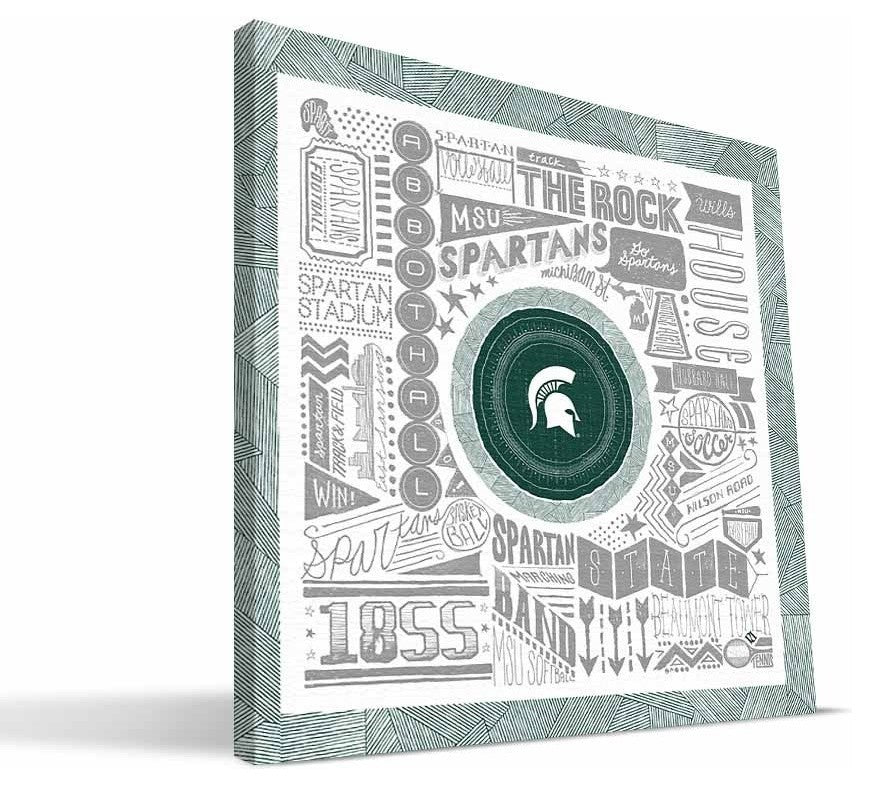 MCS Spartans Pictograph Canvas Print, 16"x16"
