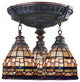 Mix-n-Match 3-Light Semi Flushmount, Aged Walnut