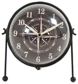 Round Iron Clock, Black, White