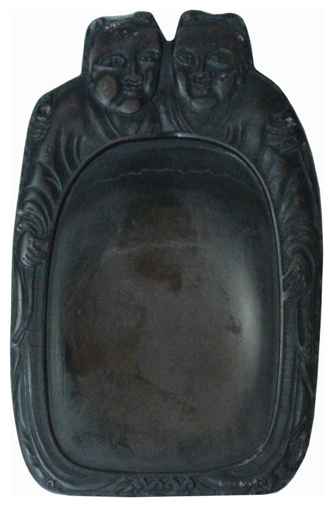Chinese Double Golden Kids Motif Ink Stone Ink Well Dip Pad Hws2459