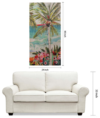 Palm Tree Wall Art Fine Giclee Printed on Hand Finished Ash Wood