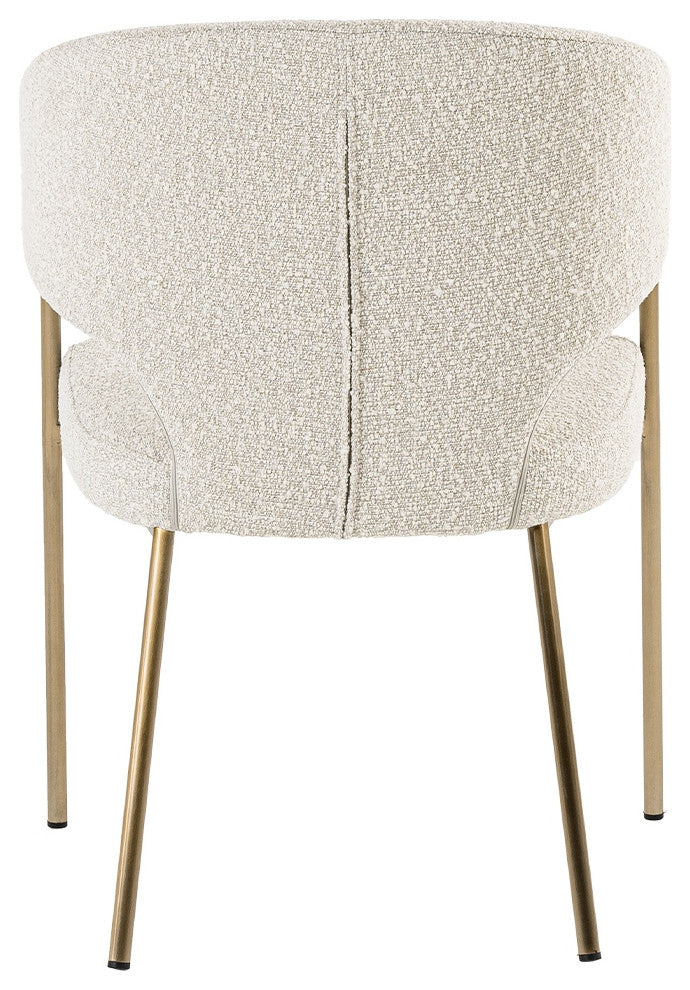 Modrest Claudine Modern Light Grey Fabric and Antique Brass Dining Chair