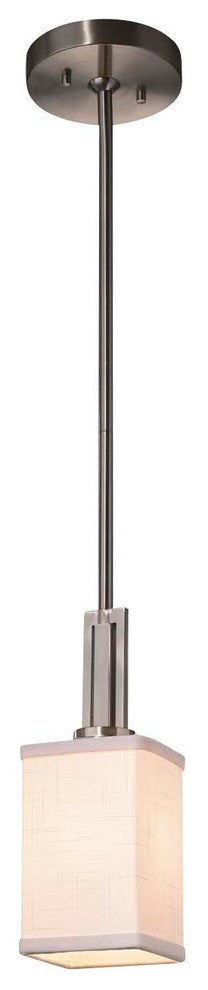Textile Era 1-Light Mini-Pendant, Brushed Nickel, LED