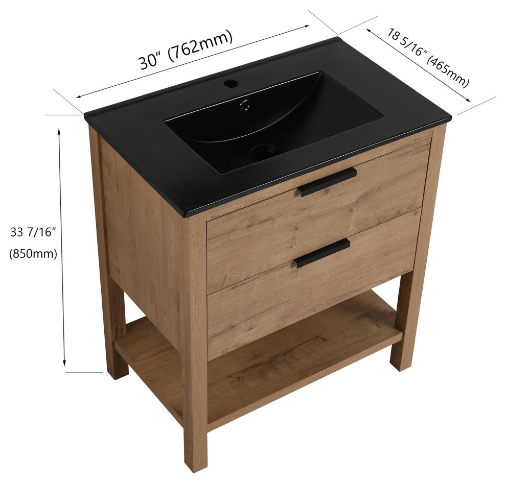 Plywood Freestanding Bath Vanity Set, Integrated Sink