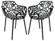 LeisureMod Modern Devon Aluminum Chair, Set of 2 Black