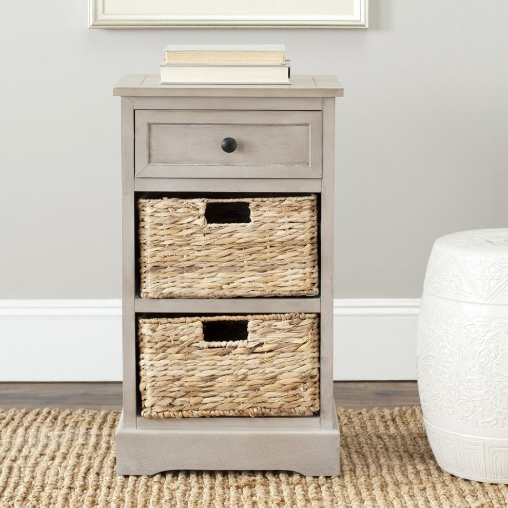Safavieh Carrie Side Storage Side Table, Vintage Gray