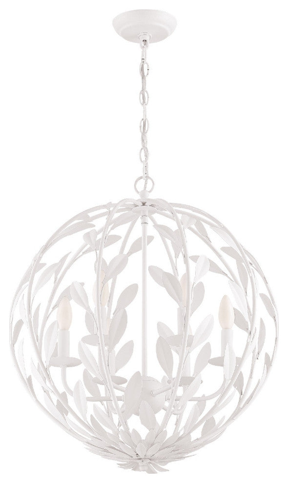 Broche 6 Light Matte White Chandelier
