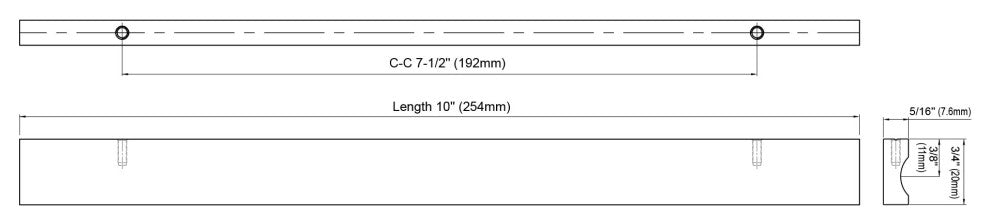 Dowell Series 3064 Handles, 10", 7.1" CTC, Chrome, 3-Pack