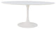 Oval White Shiny MDF Dining Table, 78"