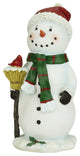 Polyresin Snowman Holding Broom