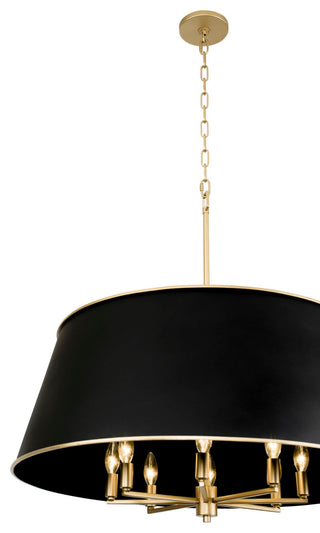 Coco 8-Lt  Pendant - Matte Black/French Gold