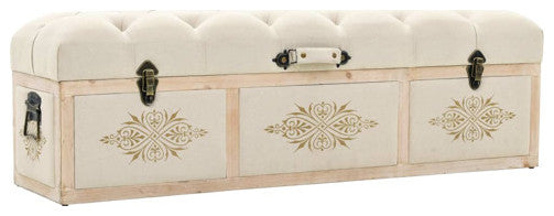 vidaXL Storage Bench Cream