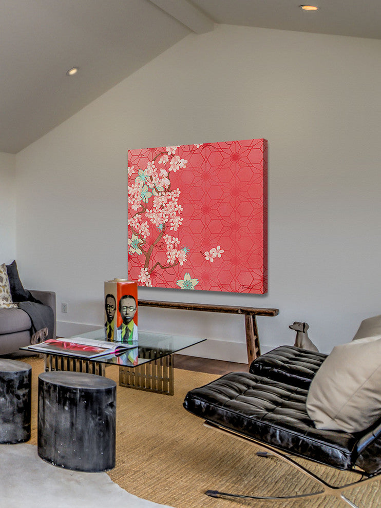 "December Cherry Blooms" Painting Print on Canvas by Evelia