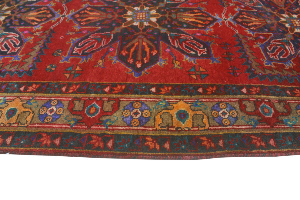Fine Vintage Distressed Woody Red/Charcoal Runner, 4'2x14'4