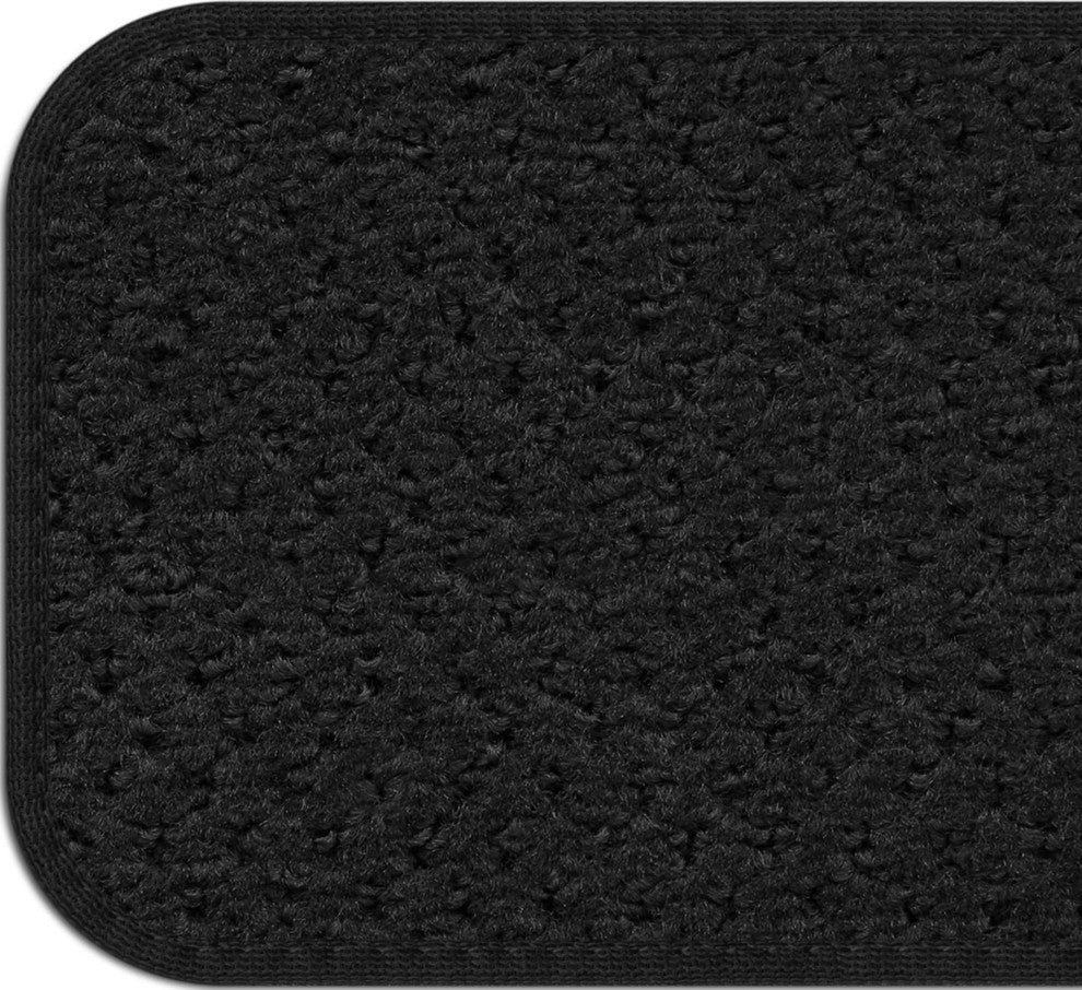 Set of 15 Skid-Resistant Carpet Stair Treads Black, 9"x36"