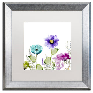 Color Bakery 'Avril II' Matted Framed Art, Silver Frame, White Mat, 16x16