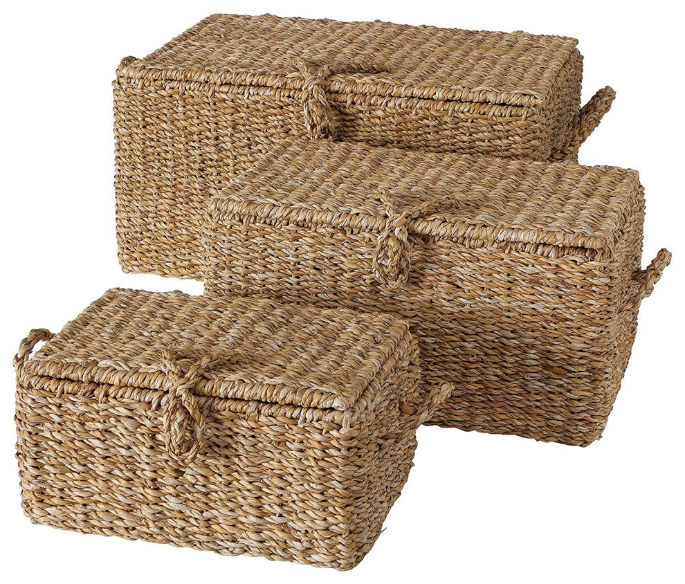 3 Piece Wicker Trunk Set