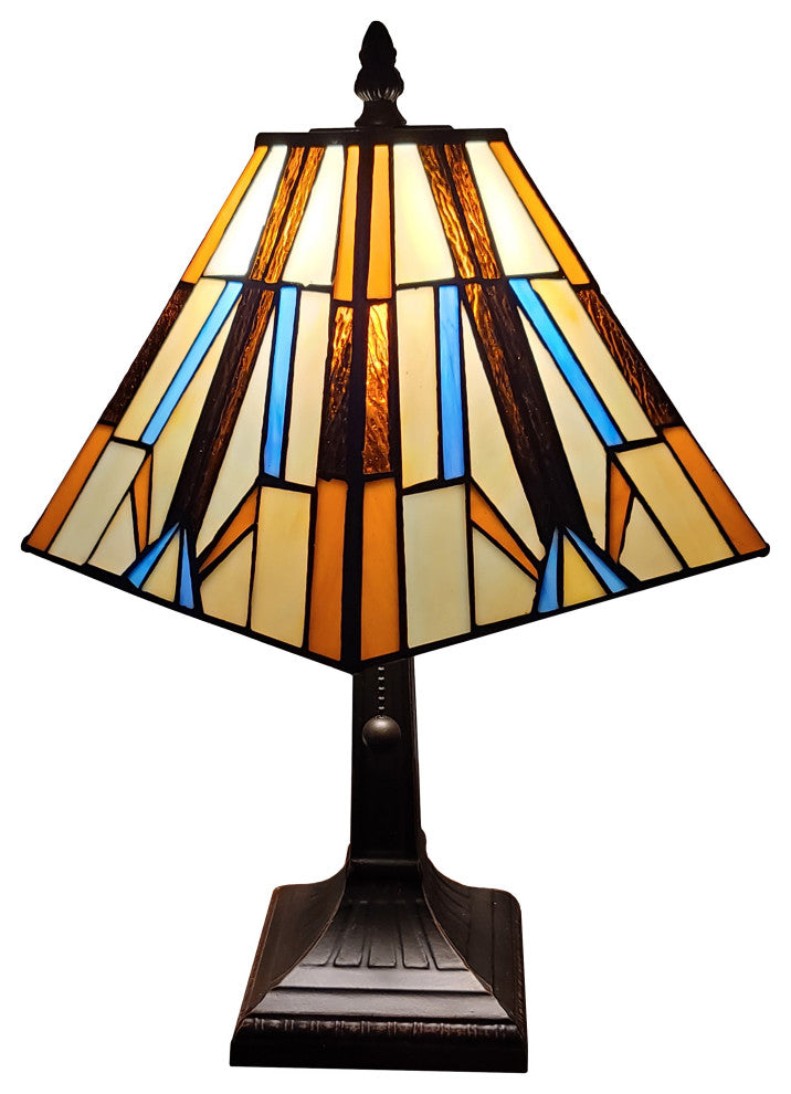 Tiffany Style Mission Mini Table Lamp 16" Tall