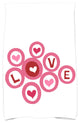 Love In The Round, Holiday Geometric Print Kitchen Towel, Pink