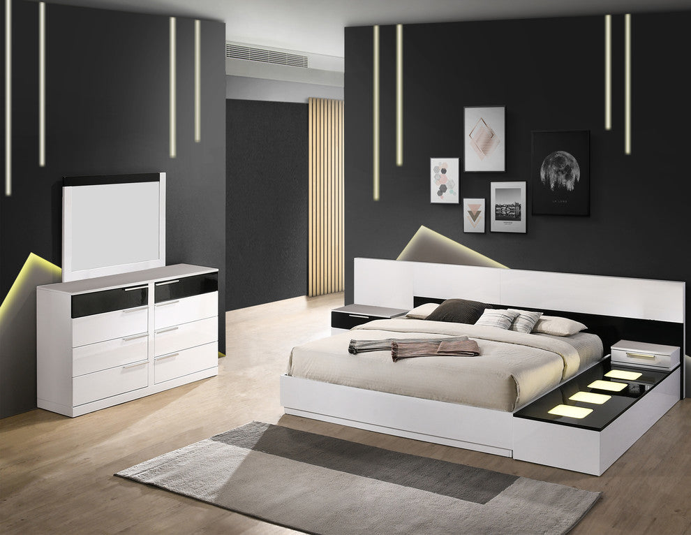 Bahamas 6-Piece Platform Bedroom Set With Module Platform Stand, Eastern King