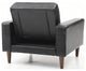 Navi Sleeper Chair, Tan Fabric, Black Faux Leather