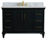 49" Single Sink Vanity, Dark Gray Finish With White Carrara Marble