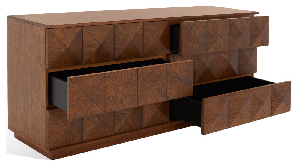 Safavieh Couture Patty 6 Drawer Dresser, Walnut